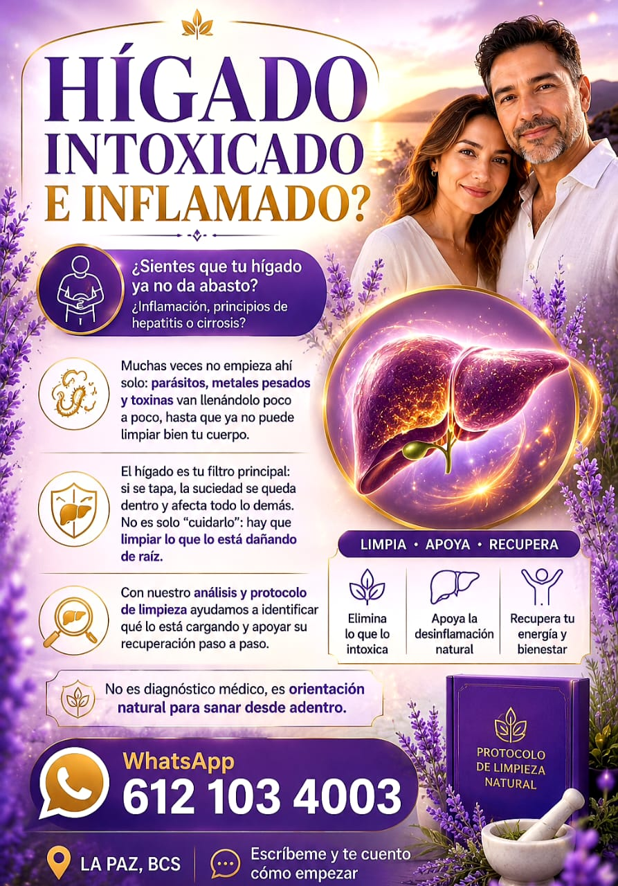 Hígado intoxicado e inflamado, protocolo de limpieza natural y WhatsApp 612 103 4003